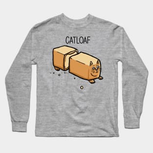 Sliced Catloaf, Cat Bread Loaf Funny Cat Lover Digital Illustration Long Sleeve T-Shirt